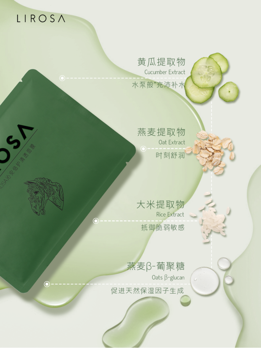 解锁「膜」力时刻，LIROSA沁安倍护清透面膜，享受悦己的护